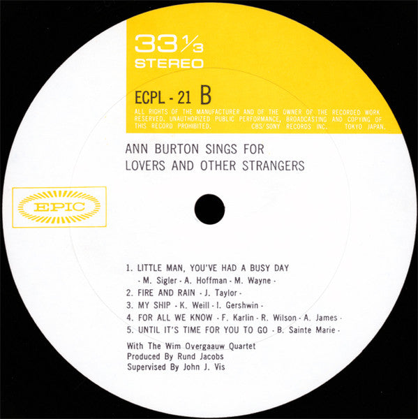 Ann Burton Sings For Lovers And Other Strangers