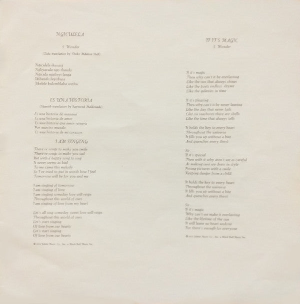 Songs In The Key Of Life
