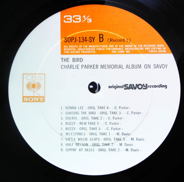 The Bird - Charlie Parker Memorial Album On Savoy-