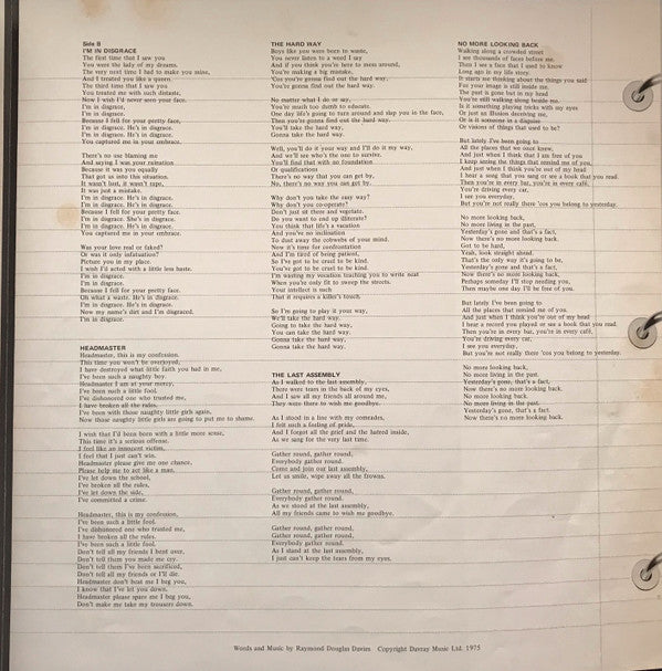 The Kinks Present Schoolboys In Disgrace