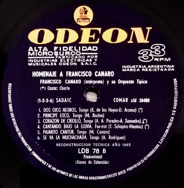 Homenaje A Francisco Canaro