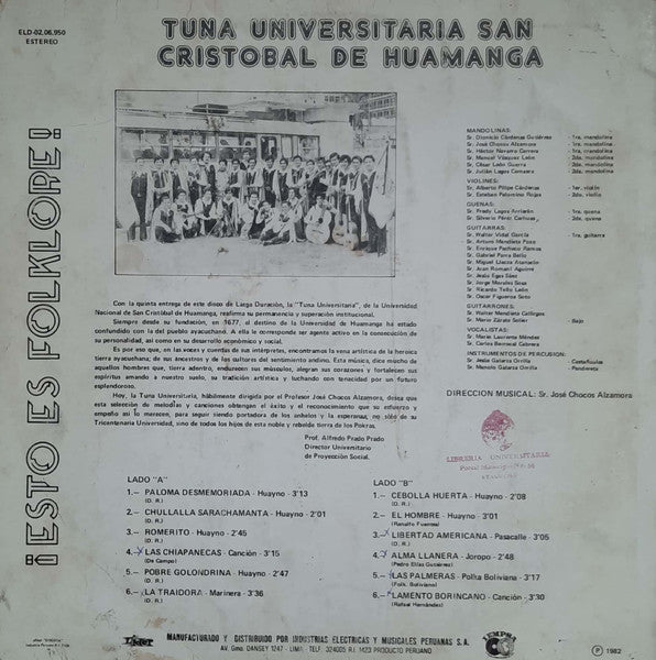 Release: Unknown Release-Vinyl-Peru-1982-ELD 02.06.950-16246640