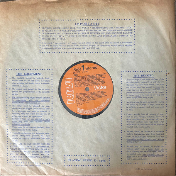 Hair - The American Tribal Love-Rock Musical - The Original Broadway Cast Recording