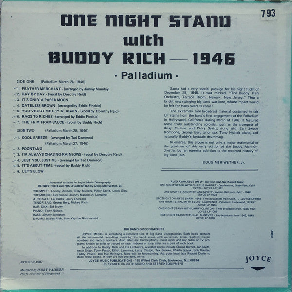 One Night Stand With Buddy Rich 1946