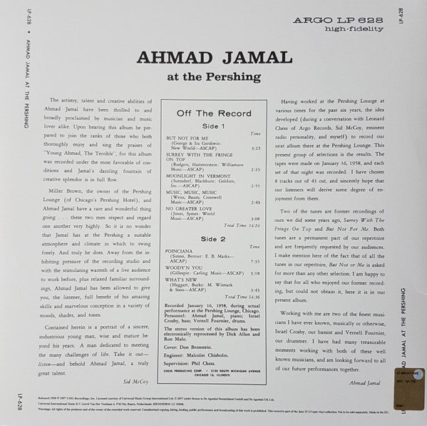 Ahmad Jamal At The Pershing