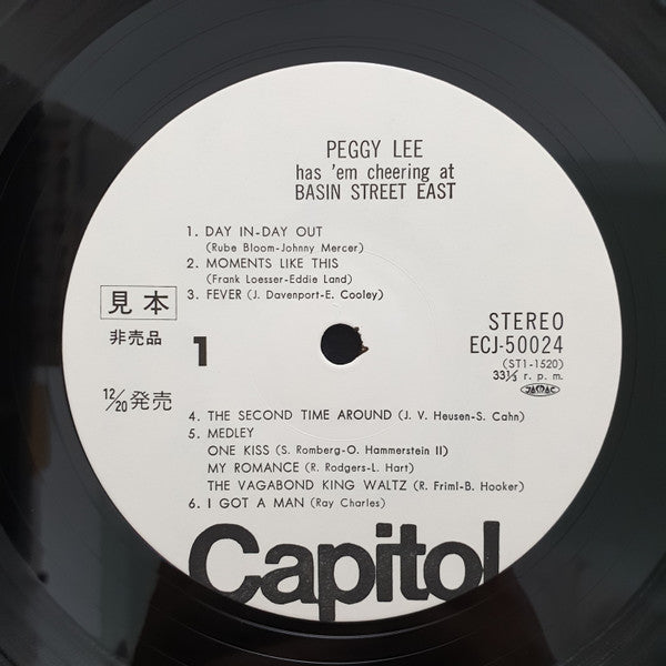 Basin Street East Proudly Presents Miss Peggy Lee Recorded At The Fabulous New York Club