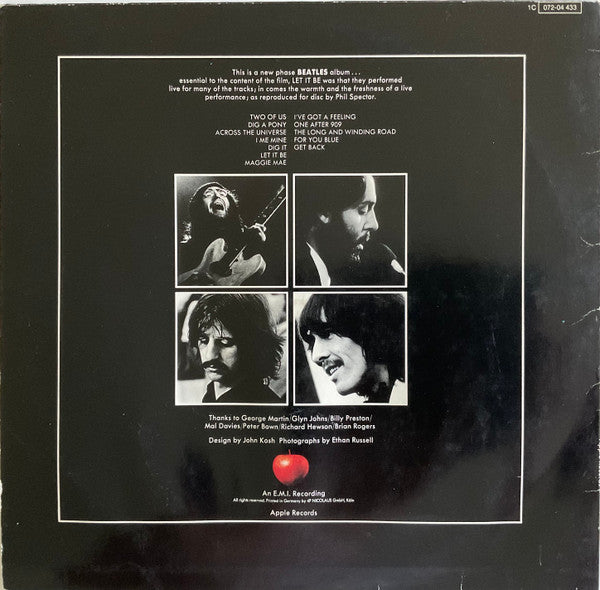 Release: Let It Be-Vinyl-Germany-1977-1C 072-04 433, 1C 072-04 433 Y-19640815