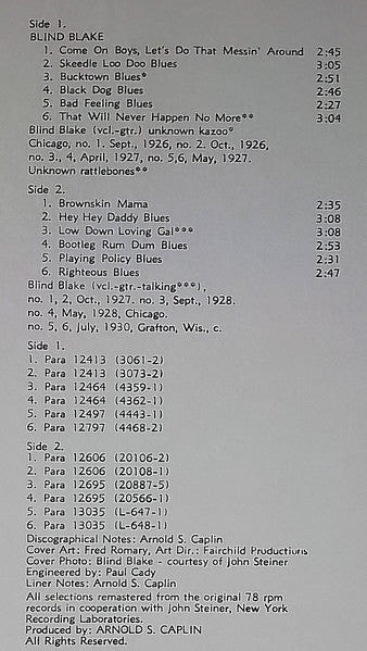 1926-30 (Bootleg Rum Dum Blues)