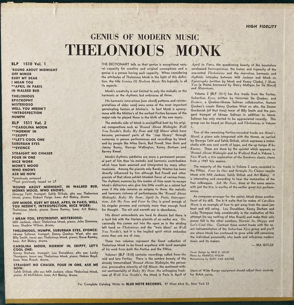 Genius Of Modern Music Volume 1