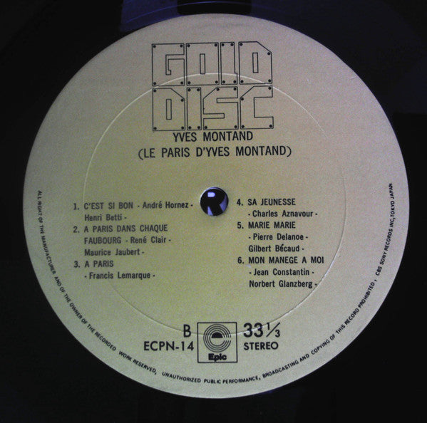 Gold Disc (Le Paris D'Yves Montand)