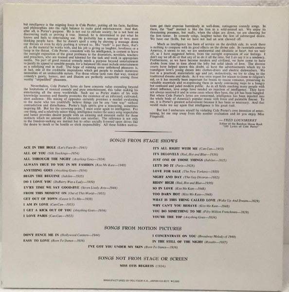 Sings The Cole Porter Songbook