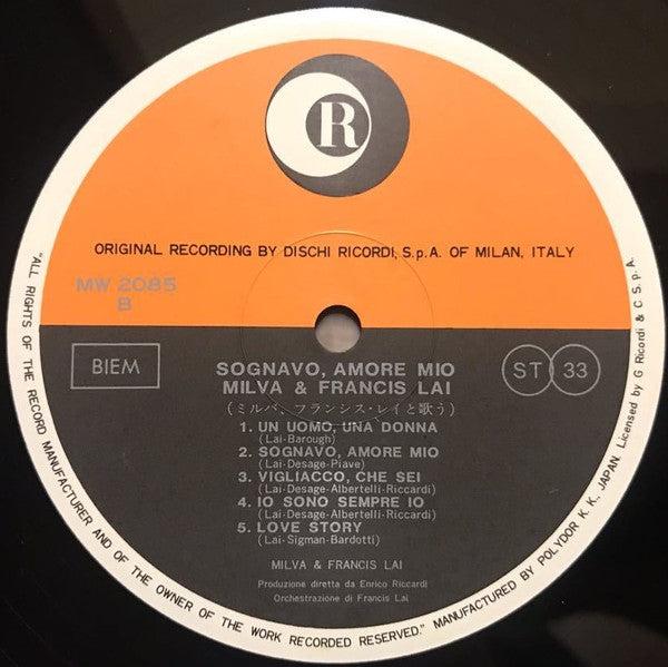 ミルバ、フランシス・レイと歌う = Sognavo Amore Mio