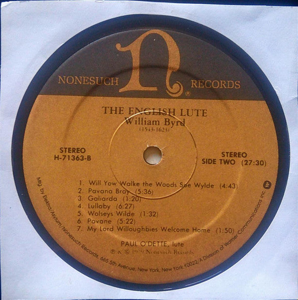 The English Lute, Music By John Dowland & William Byrd