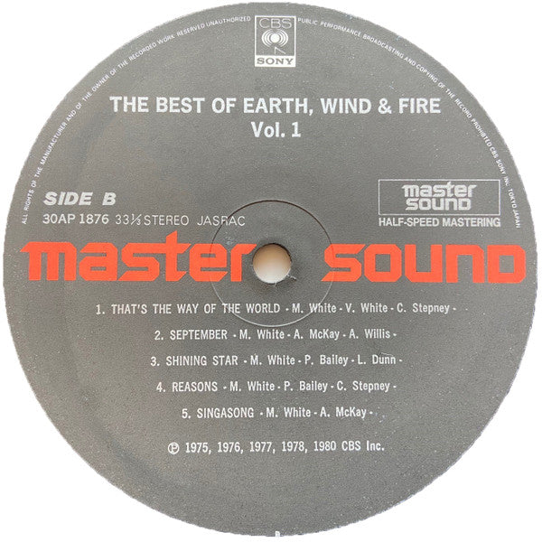 The Best Of Earth, Wind & Fire Vol. I
