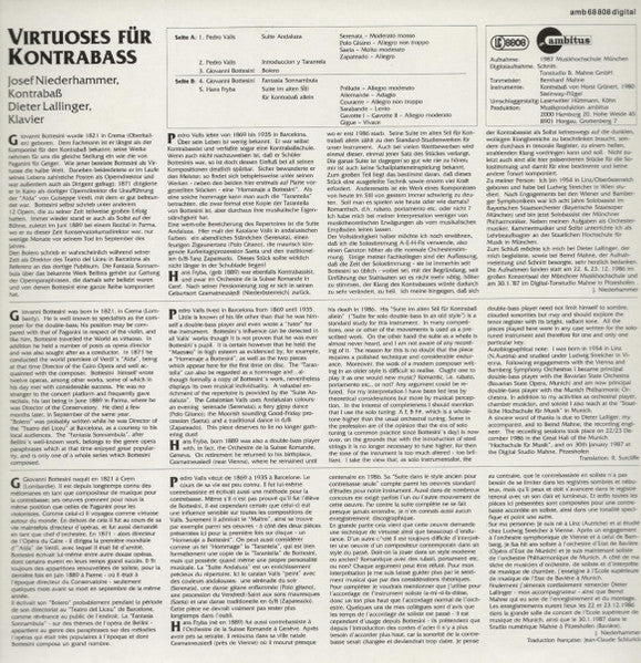 Virtuoses Für Kontrabass (Werke Von G.Bottesini P.Valls H.Fryba)