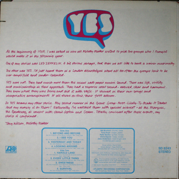 Release: Yes-Vinyl-US-None-SD 8243-5480059