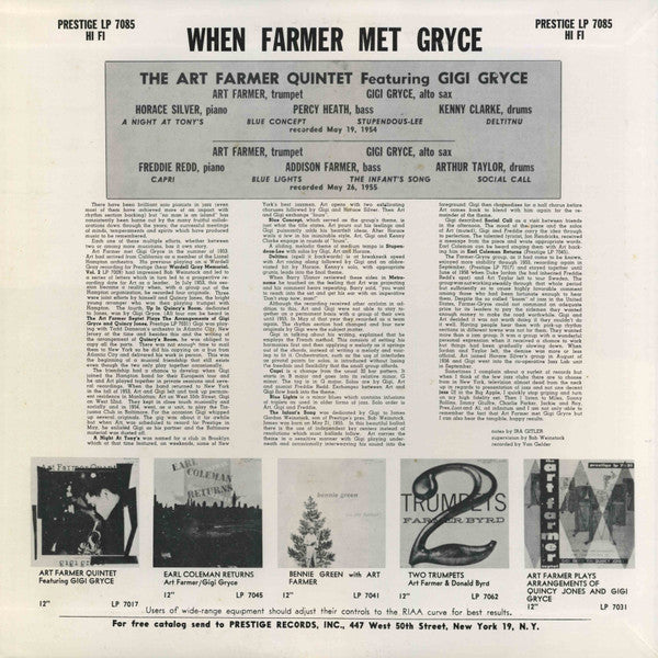 When Farmer Met Gryce