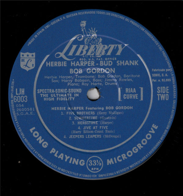 Herbie Harper Featuring Bud Shank And Bob Gordon