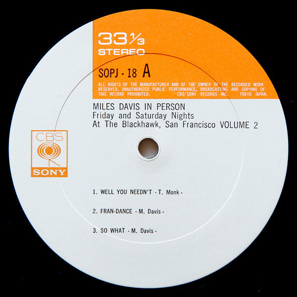 In Person, Saturday Night At The Blackhawk, San Francisco, Volume II