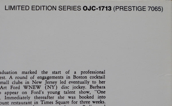 Barbara Lea With The Johnny Windhurst Quintets