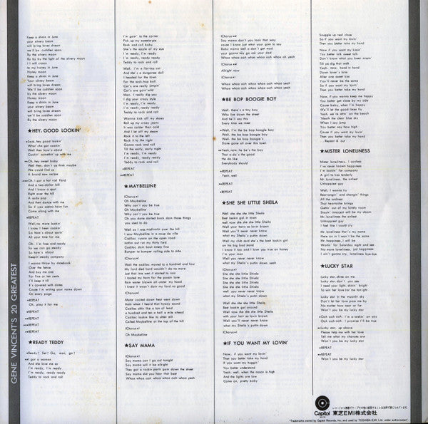 Gene Vincent's 20 Greatest