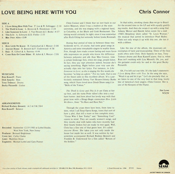 Master Release: Love Being Here With You by Chris Connor