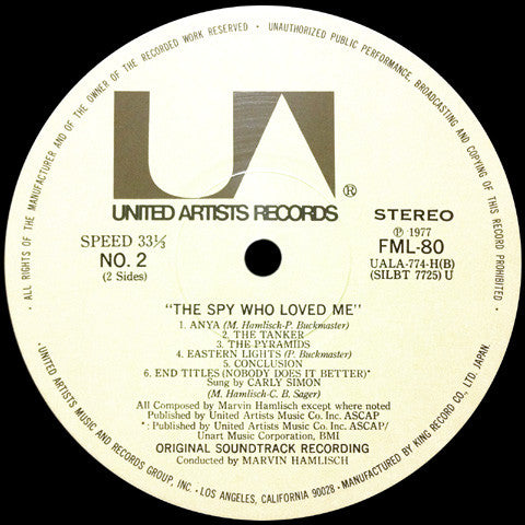007 私を愛したスパイ = The Spy Who Loved Me (Original Motion Picture Score)
