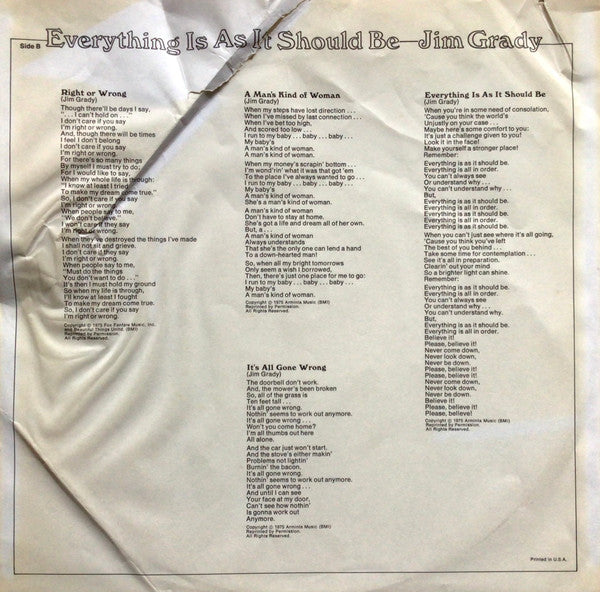 Everything Is As It Should Be