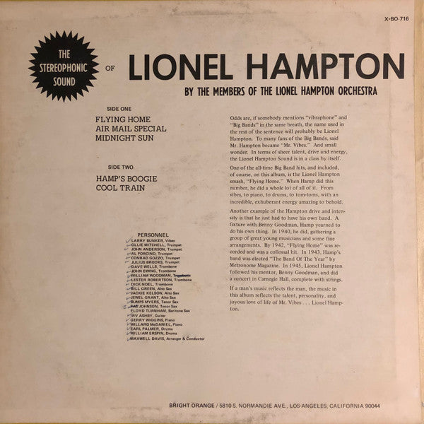 The Stereophonic Sound Of Lionel Hampton By The Members Of The Lionel Hampton Orchestra