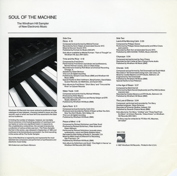 Soul Of The Machine (The Windham Hill Sampler Of New Electronic Music)