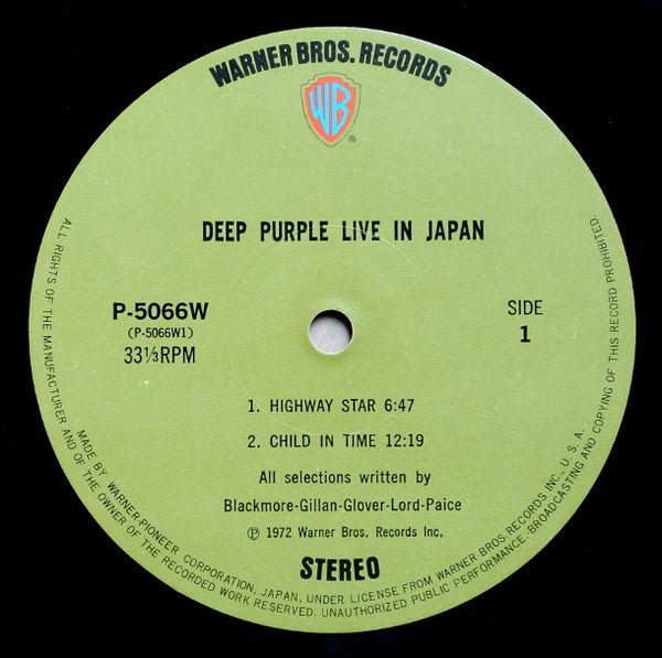 Live In Japan = ライヴ・イン・ジャパン