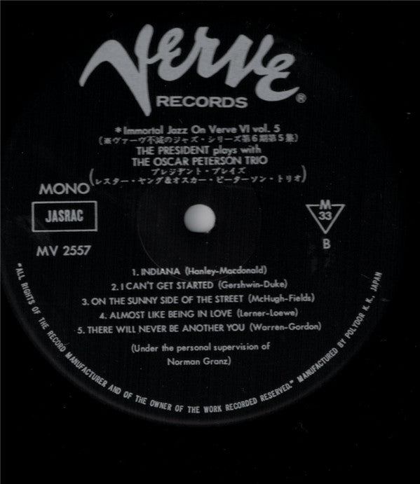 The President Plays With The Oscar Peterson Trio