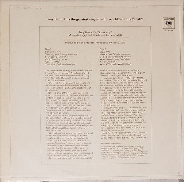 Release: Tony Bennett's Something-Vinyl-US-1970-C 30280-3372787