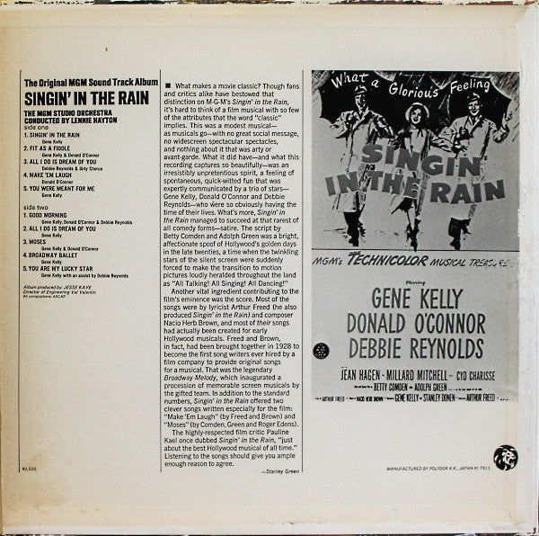 Singin' In The Rain - The Original MGM Sound Track Album