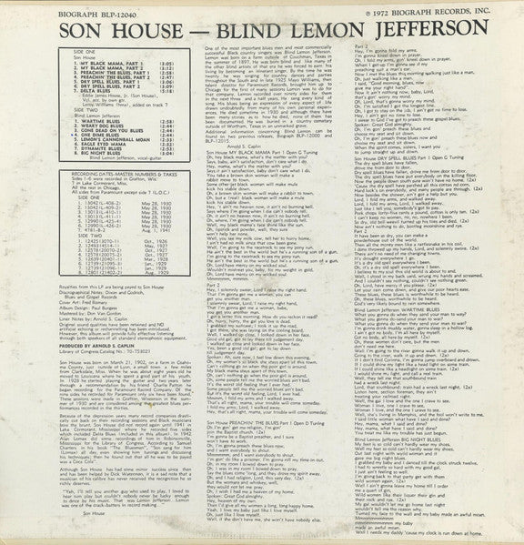 Blind Lemon Jefferson / Son House