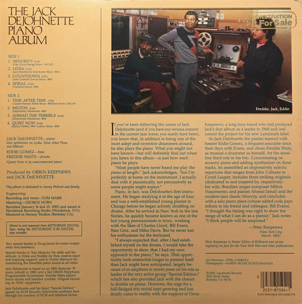 The Jack DeJohnette Piano Album