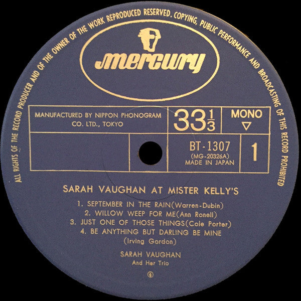 Sarah Vaughan At Mister Kelly's
