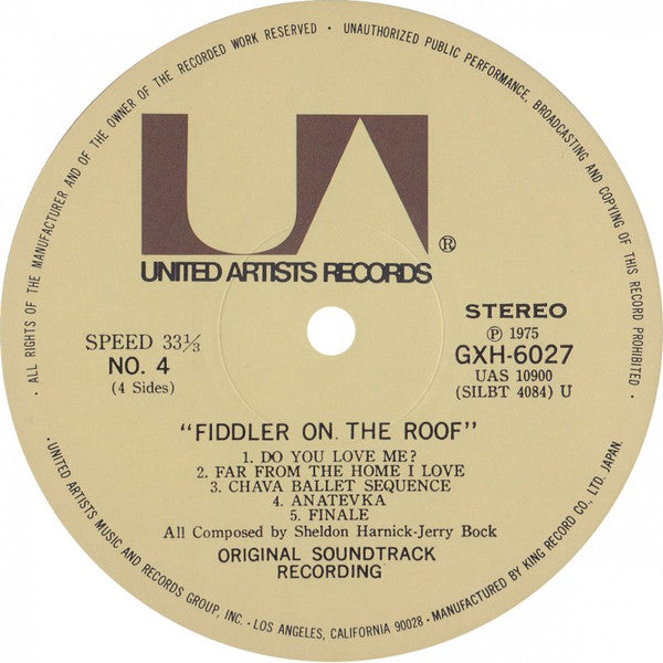 Fiddler On The Roof (Original Motion Picture Soundtrack Recording)