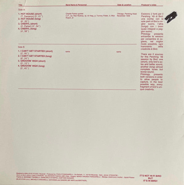 Bird's Eyes, Last Unissued, Vol. 3