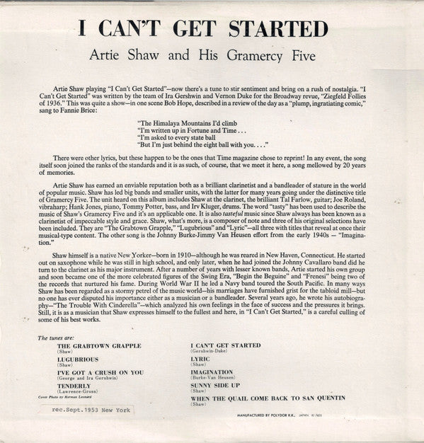 I Can't Get Started...