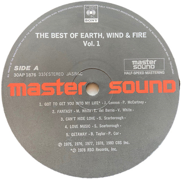 The Best Of Earth, Wind & Fire Vol. I