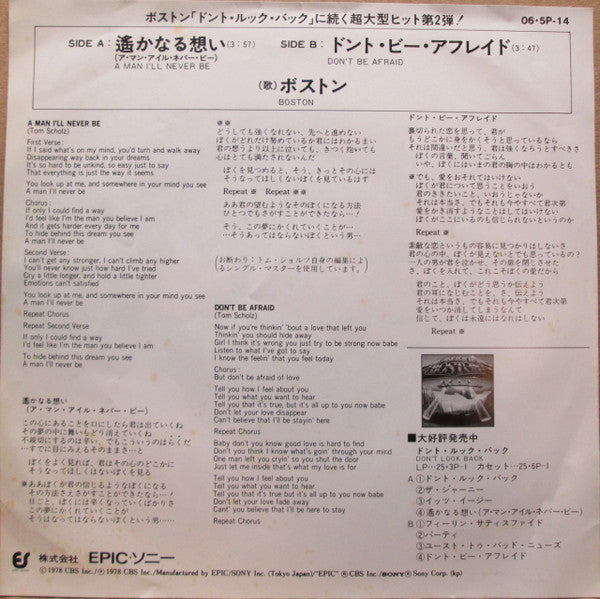 A Man I'll Never Be = 遙かなる想い