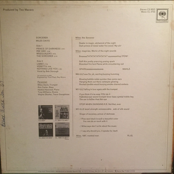 Release: Sorcerer-Vinyl-US-1967-CS 9532-1980016