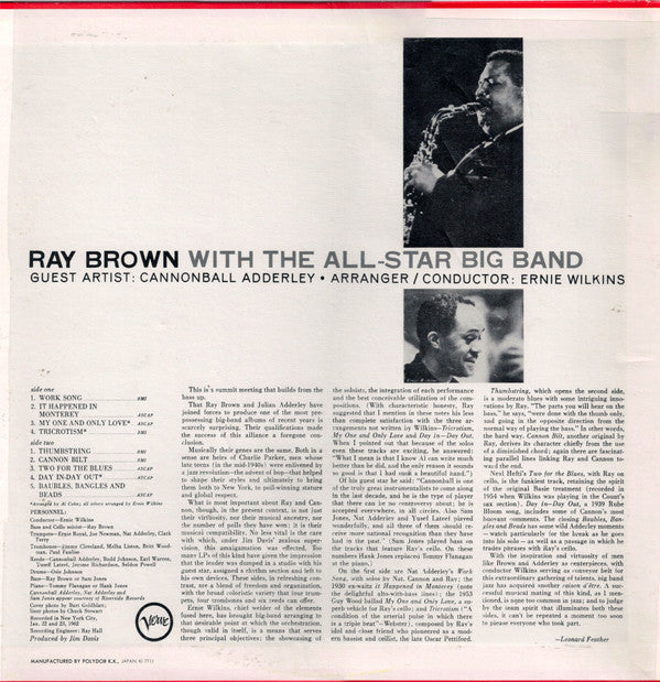 Ray Brown With The All-Star Big Band - Guest Soloist: Cannonball Adderley