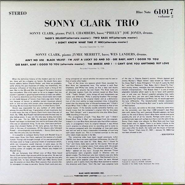 Sonny Clark Trio Volume 2