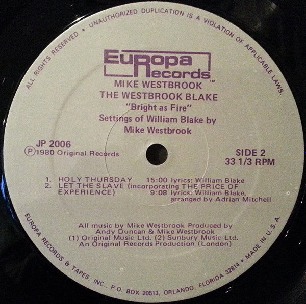 The Westbrook Blake (Bright As Fire)