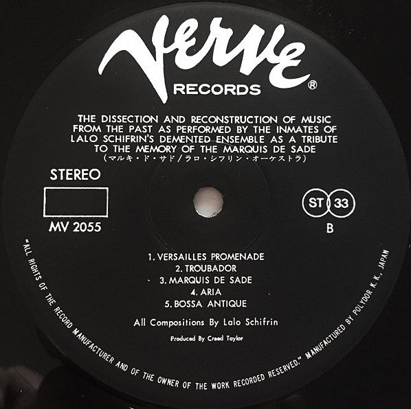 The Dissection And Reconstruction Of Music From The Past As Performed By The Inmates Of Lalo Schifrin's Demented Ensemble As A Tribute To The Memory Of The Marquis De Sade