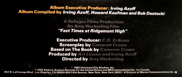 Fast Times At Ridgemont High • Music From The Motion Picture