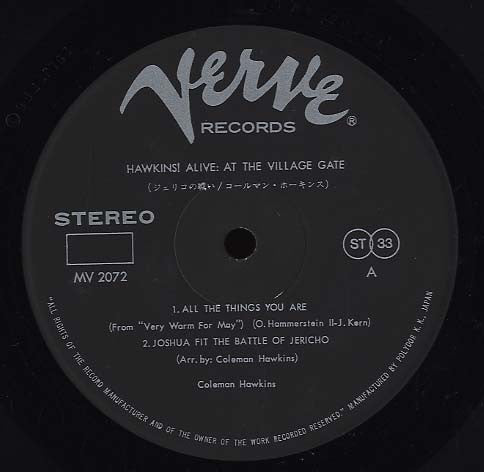 Hawkins! Alive! At The Village Gate