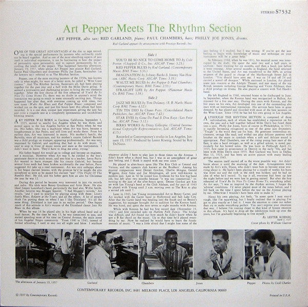 Art Pepper Meets The Rhythm Section